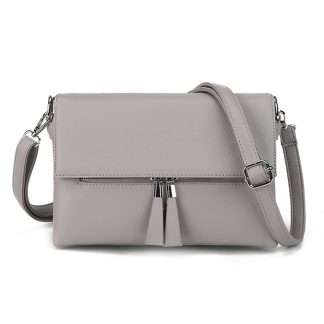 Light grey tassel crossbody bag