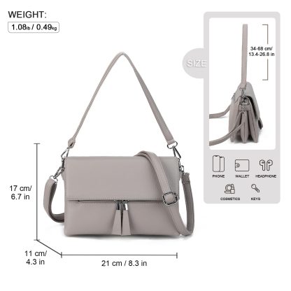 Light grey tassel crossbody bag - Image 4