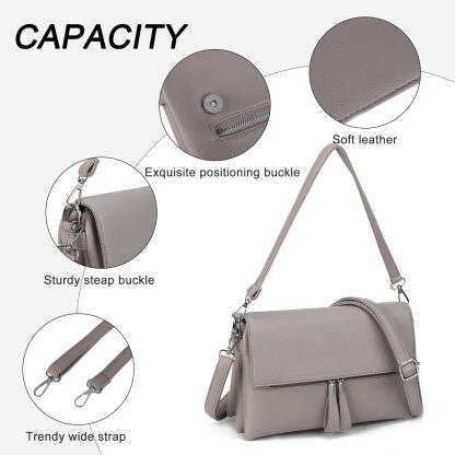 Light grey tassel crossbody bag - Image 2