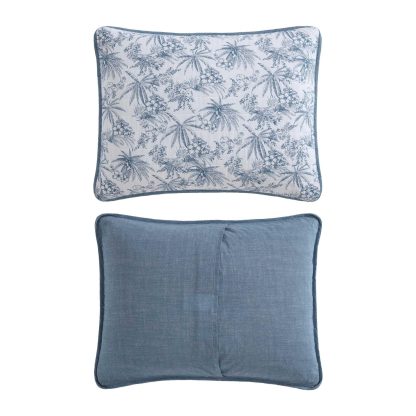 Light blue plant print three-piece bedspread set - Image 5