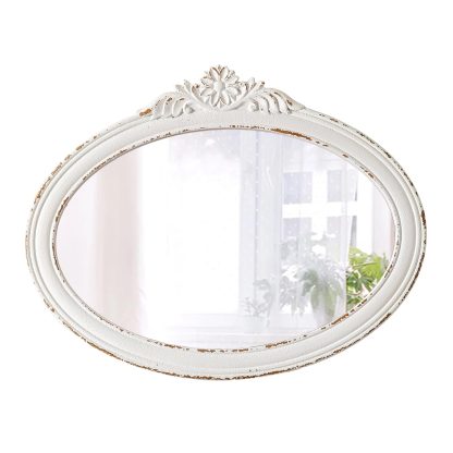 French gentle carved oval mirror - Image 8
