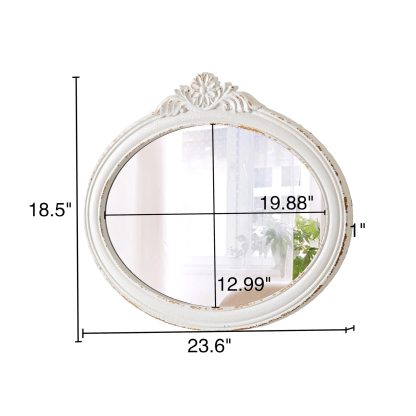 French gentle carved oval mirror - Image 7