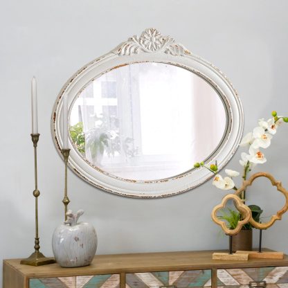 French gentle carved oval mirror - Image 6
