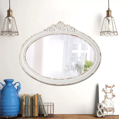 French gentle carved oval mirror - Image 5