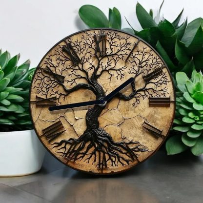 Creative three-dimensional relief tree wall clock - Image 4
