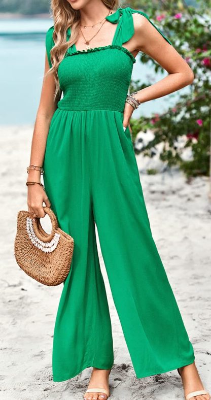 Women's pleated tight wide-leg jumpsuit - Image 4