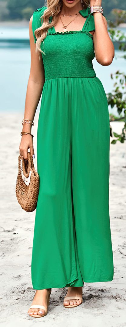 Women's pleated tight wide-leg jumpsuit - Image 2