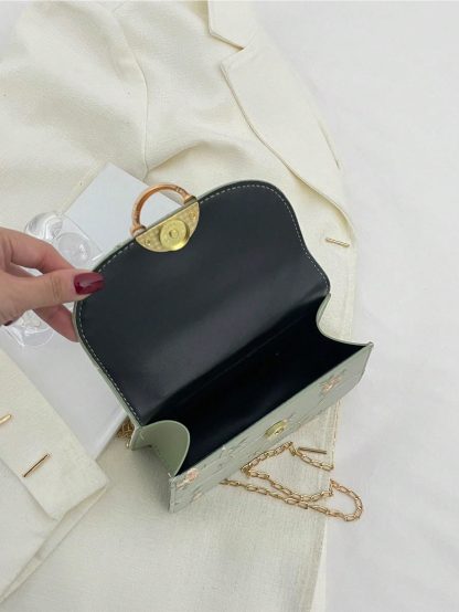 embroidered pearl handle mini bag - Image 2