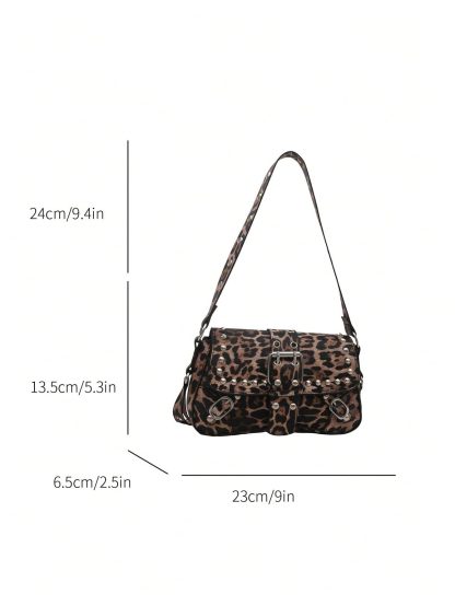 studded leopard print crossbody bag - Image 6
