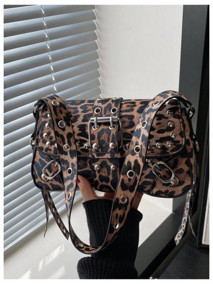 studded leopard print crossbody bag - Image 4