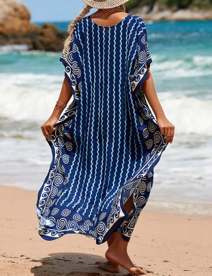 Bohemian wave pattern beach robe dress - Image 8