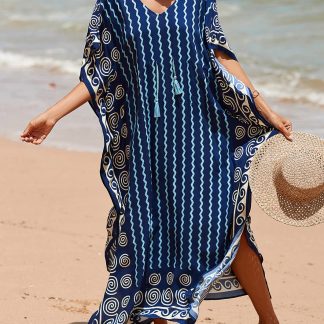 Bohemian wave pattern beach robe dress