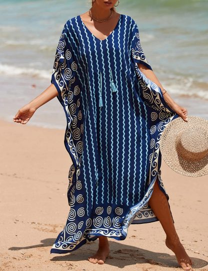 Bohemian wave pattern beach robe dress