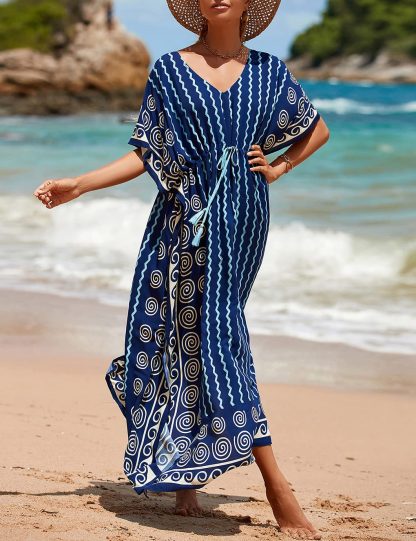 Bohemian wave pattern beach robe dress - Image 5