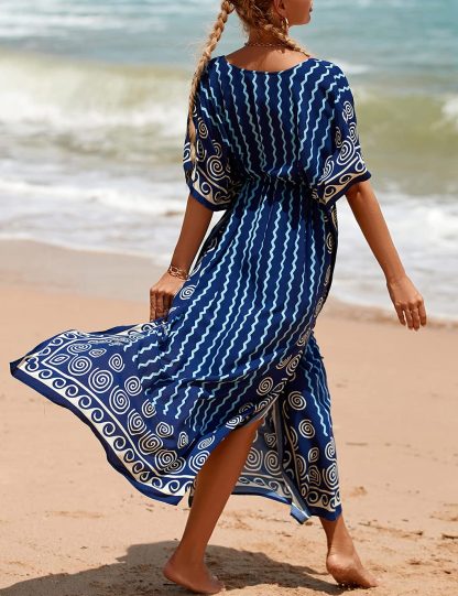 Bohemian wave pattern beach robe dress - Image 2
