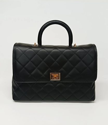 Hand-quilted leather tote - Image 4