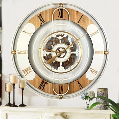 Contrast color industrial style gear wall clock - Image 6