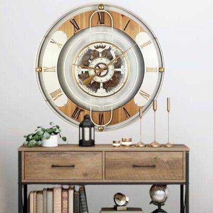 Contrast color industrial style gear wall clock - Image 2
