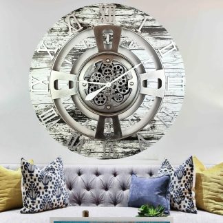 Retro mechanical gear wall clock