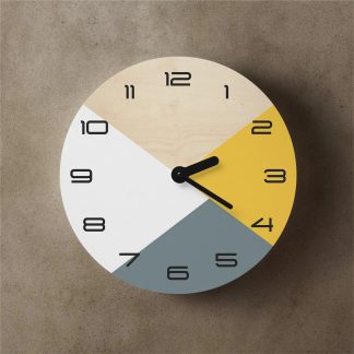 Four-color wooden wall clock