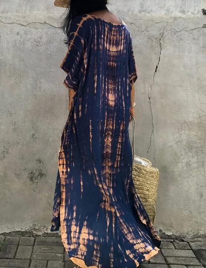 Tie-dye art-style robe dress - Image 8