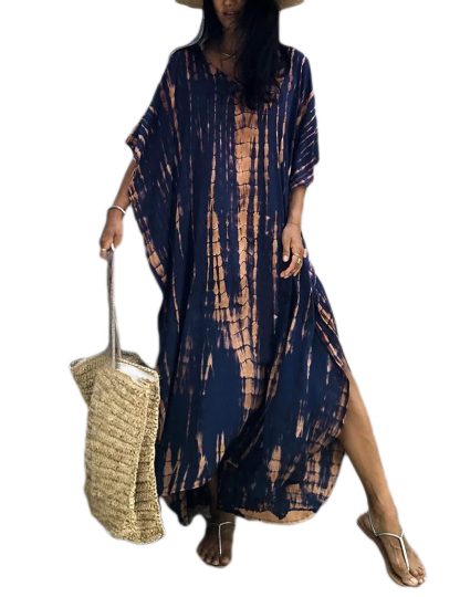 Tie-dye art-style robe dress - Image 7