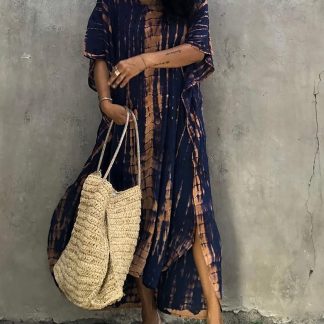 Tie-dye art-style robe dress