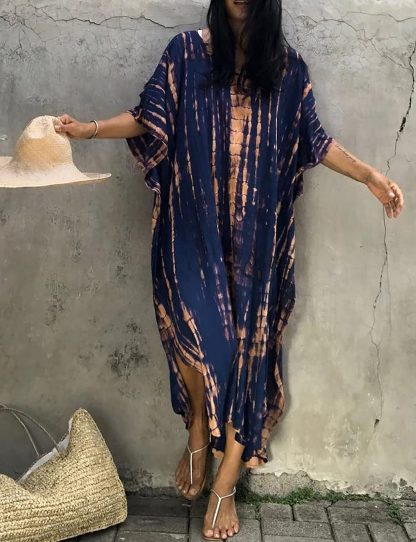 Tie-dye art-style robe dress - Image 4