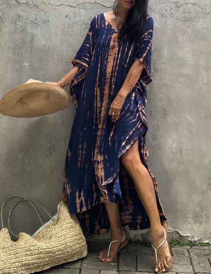 Tie-dye art-style robe dress - Image 3