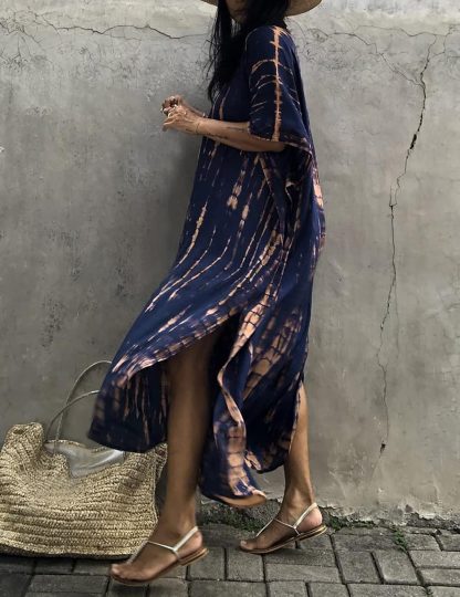 Tie-dye art-style robe dress - Image 2