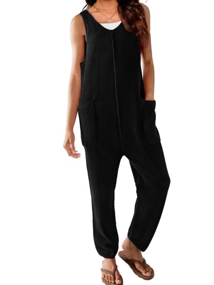 Women's knitted vest jumpsuit