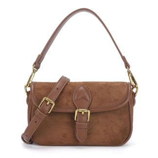 Vintage suede underarm baguette bag