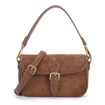 Vintage suede underarm baguette bag