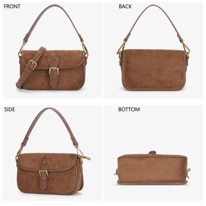 Vintage suede underarm baguette bag - Image 6