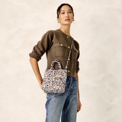 Vintage Art Floral Quilted Tote Bag - Image 2