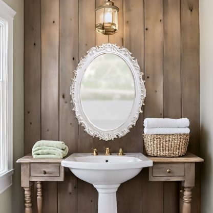 French carved oval mirror - Image 9