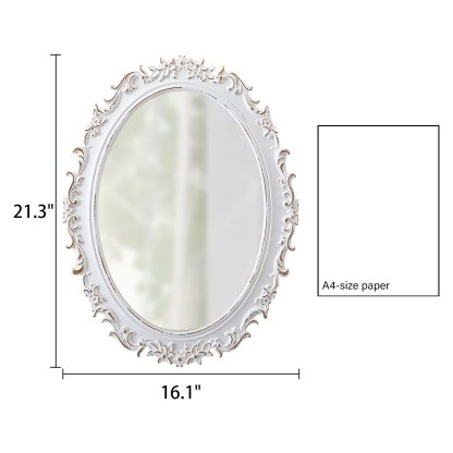 French carved oval mirror - Image 8