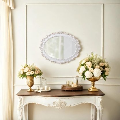 French carved oval mirror - Image 6