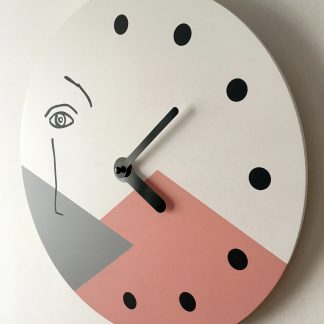Artistic geometric abstract human face wall clock