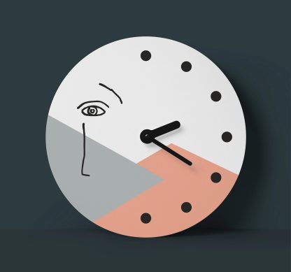 Artistic geometric abstract human face wall clock - Image 3