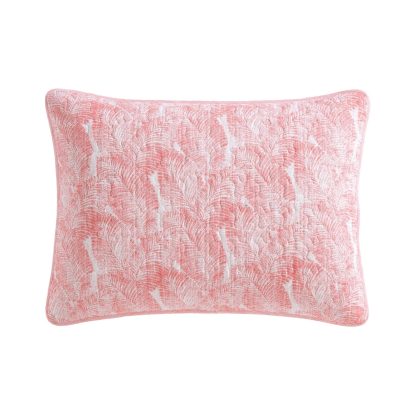Pink and white floral quilted three-piece bed cover set - Image 9