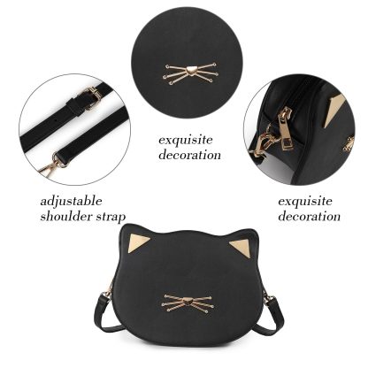 Playful black and gold cat crossbody bag - Image 6