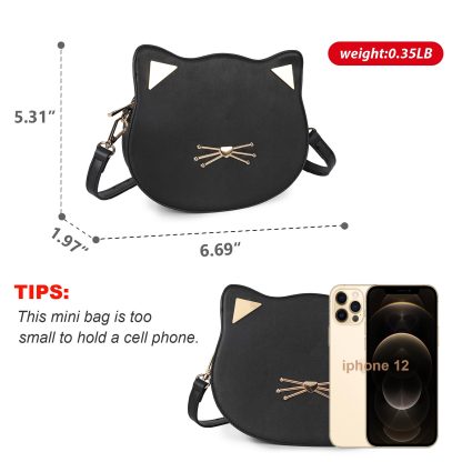 Playful black and gold cat crossbody bag - Image 4