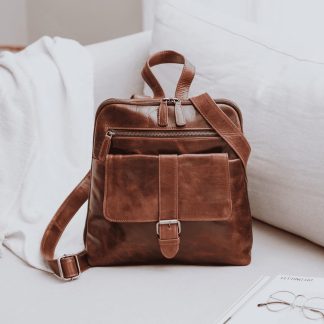 Vintage handmade leather backpack