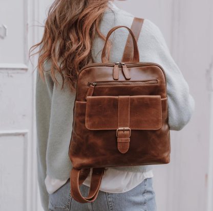 Vintage handmade leather backpack - Image 3
