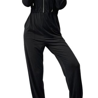 Women's Zip-Up Hooded Jogging Jumpsuit