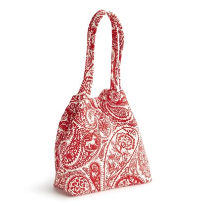 Paisley pattern red and white tote bag - Image 3