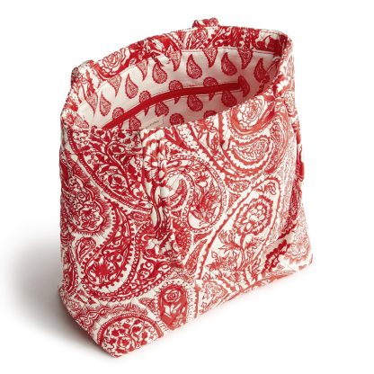 Paisley pattern red and white tote bag - Image 2