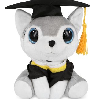 Graduation commemorative bachelor's gown and cute dog plush toy