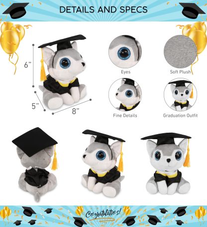 Graduation commemorative bachelor's gown and cute dog plush toy - Image 2